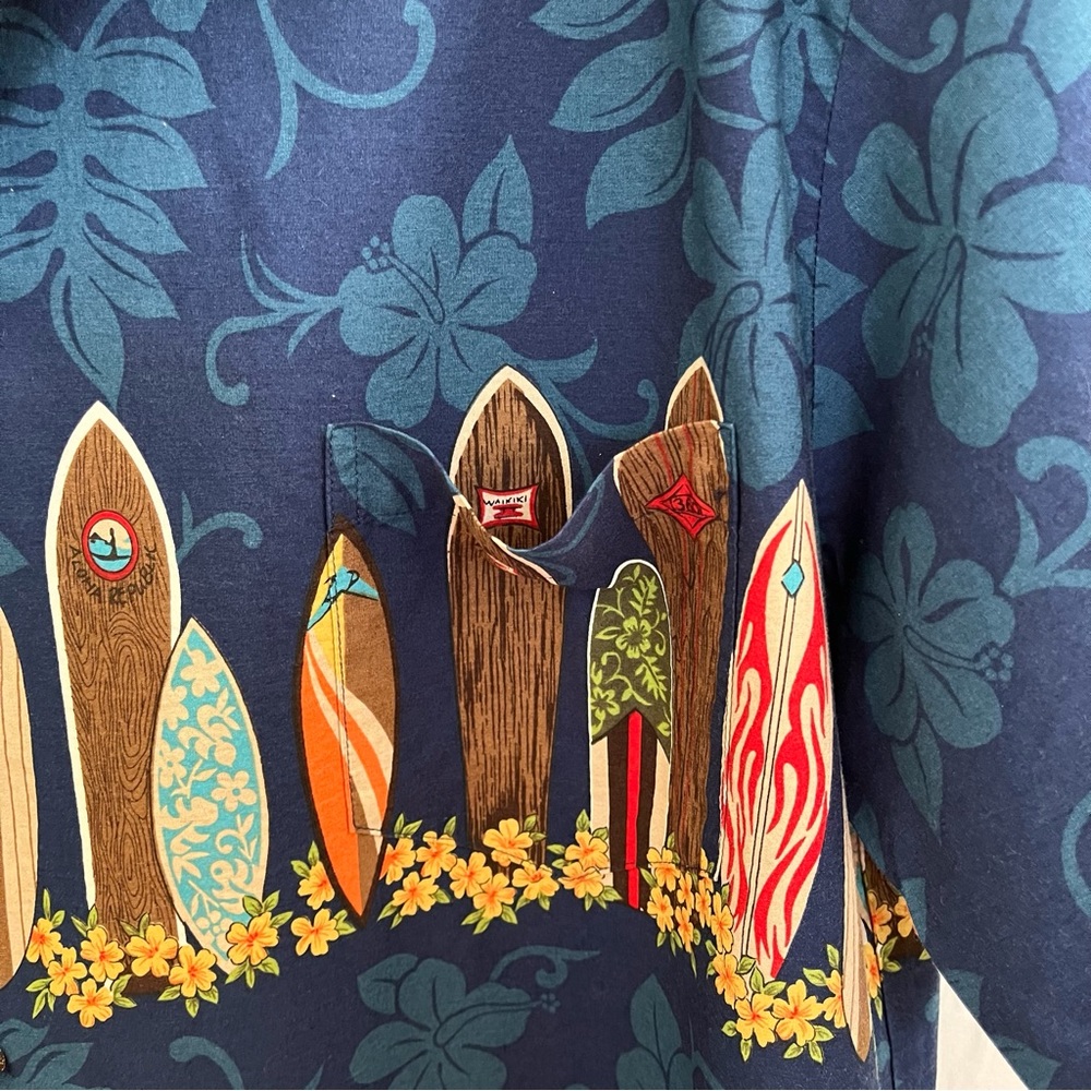 Aloha Republic Hawaiian Surf Boards Aloha Shirt Size 2XL Blue - Picture 3 of 7